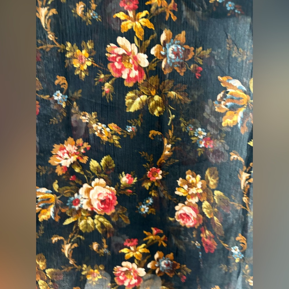 PAIGE Ally short sleeve floral print Silk black Top size S - Picture 5 of 9